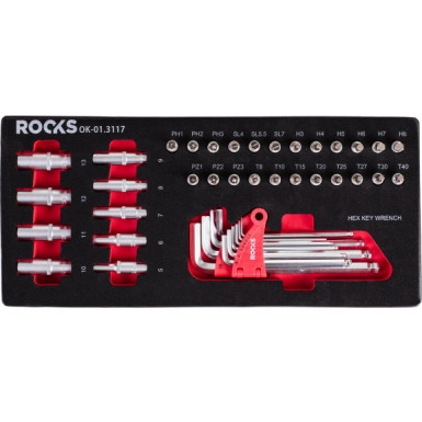 OK-01.3117 Satz Stiftschlüssel Und Innensechskantschlüssel Hex / Torx, 42-Teilig