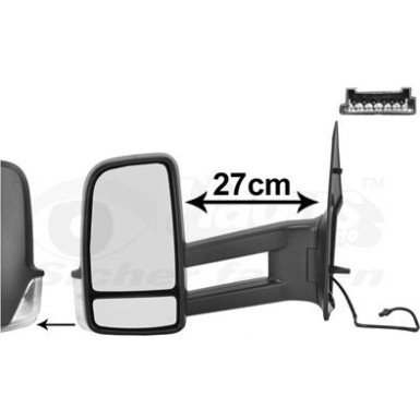 Aussenspiegel li. elek. Verstell. bhz VW Crafter 6Pin konv. langer Arm OE 2E3 857 507 D + HAGUS