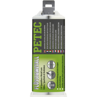 Petec Flüssigmetall 50ml Flüssigmetall, Füllen, Spachteln, Verkleben 97355