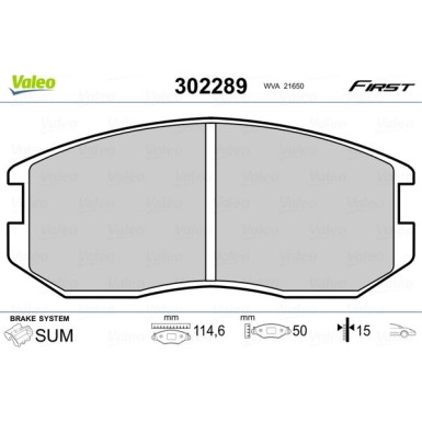 VALEO Bremsbeläge | 302289