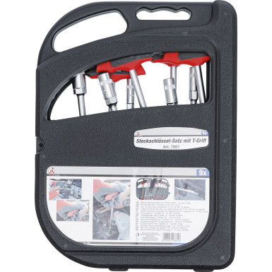 BGS Steckschlüssel-Satz mit T-Griff SW 6 - 14 mm 9-tlg BGS Do it yourself 7881