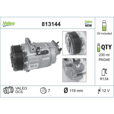 Kompressor, Klimaanlage Valeo Origins New OE TECHNOLOGIE VAL813144