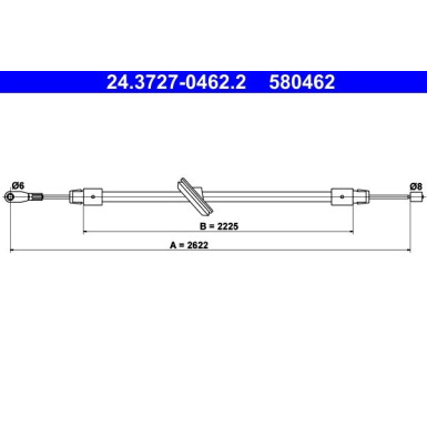 ATE Handbremsseil Seilzug Festellbremse 24.3727-0462.2