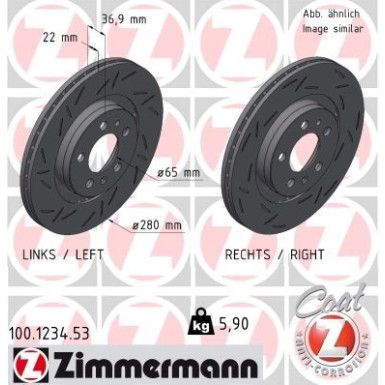 ZIMMERMANN Bremsscheibe 100.1234.53 BLACK Z