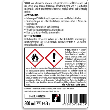 Sonax Teerentferner 300ml TeerEntferner 03342000