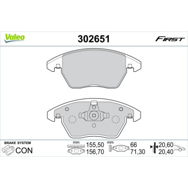 VALEO Bremsbeläge | 302651
