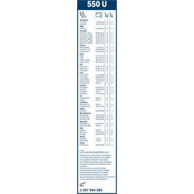 BOSCH | Wischerblatt 550U | TWIN-Standard | 3397004585