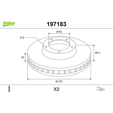 VALEO Bremsscheibe 197183