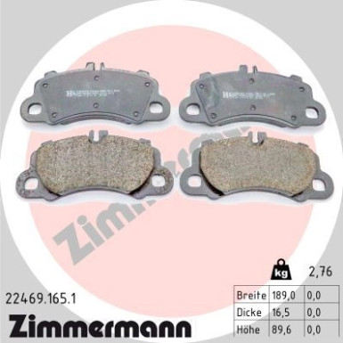 ZIMMERMANN Bremsbelagsatz, Scheibenbremse