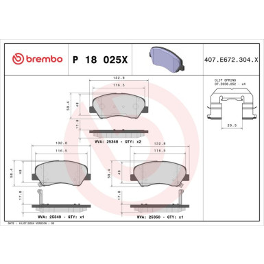 BREMBO Bremsklötze VA | HYUNDAI Accent,i20,KIA 10 | P 18 025X BREMBO Bremsklötze VA | HYUNDAI Accent,i20,KIA 10 | P 18 025X