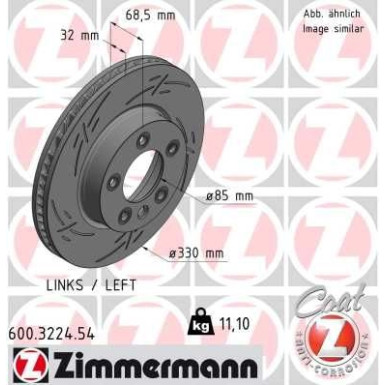 ZIMMERMANN Bremsscheibe 600.3224.54 BLACK Z