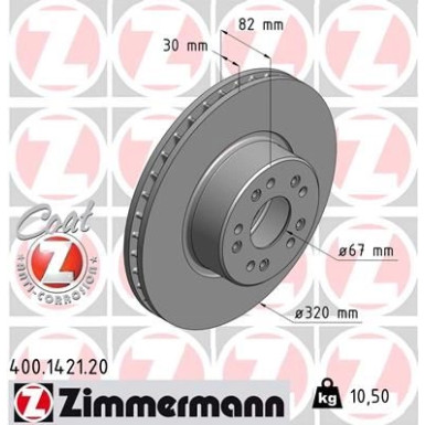 ZIMMERMANN Bremsscheibe 400.1421.20 Coat Z