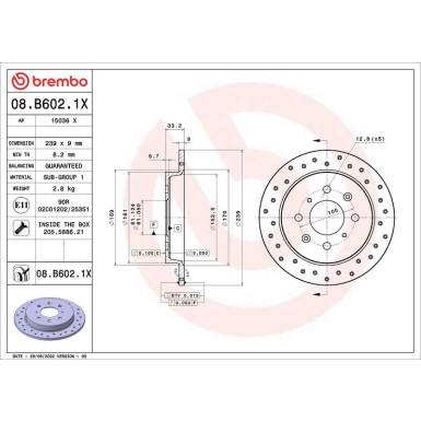 BREMBO Bremsscheibe XTRA HA | HONDA City,Jazz 07 | 08.B602.1X BREMBO Bremsscheibe XTRA HA | HONDA City,Jazz 07 | 08.B602.1X