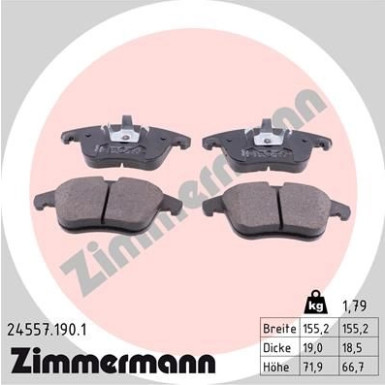 ZIMMERMANN Bremsbeläge | 24557.190.1
