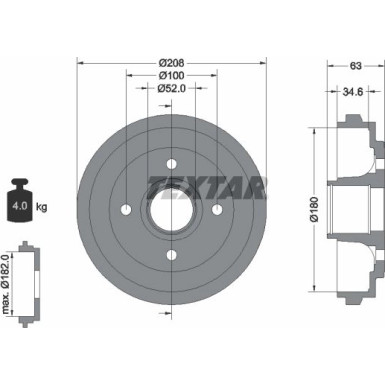 Bremstrommel. Opel T. Agila/Wagon R+ Mit Abs Mit Abs-Kronenübertragung | 94023900 Bremstrommel. Opel T. Agila/Wagon R+ Mit Abs Mit Abs-Kronenübertragung | 94023900