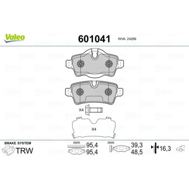 VALEO Bremsbeläge 601041