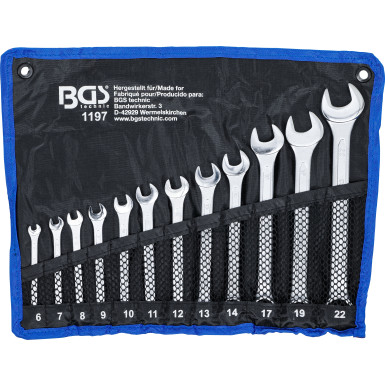 BGS Maul-Ringschlüssel-Satz | SW 6 - 22 mm | 12-tlg | 1197