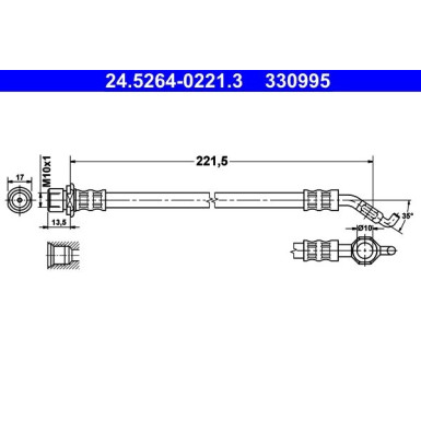 ATE Bremsschlauch | 24.5264-0221.3