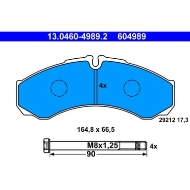 Bremsbelagsatz Iveco P. Daily Ii/Iii 89-07 | 13.0460-4989.2