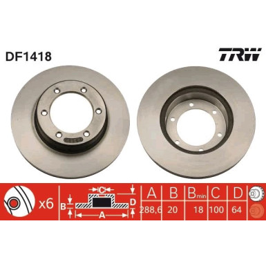 Bremsscheibe Toyota P. Hilux 84-05 | DF1418