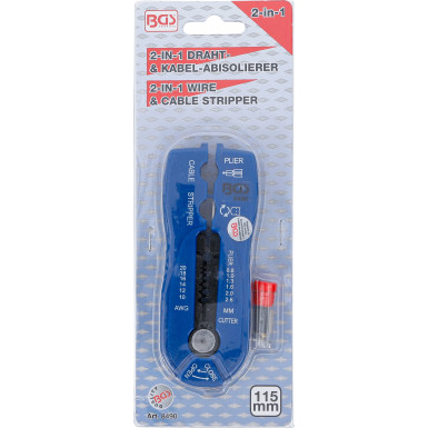 BGS Draht-/Kabel-Abisolierer """"2-IN-1"""" | 0,8 - 2,6 mm | 8490