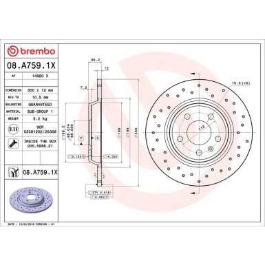 Bremsscheibe HA Xtra AUDI A4,A5,A7,Q5 07 XTRA LINE - Xtra 08.A759.1X