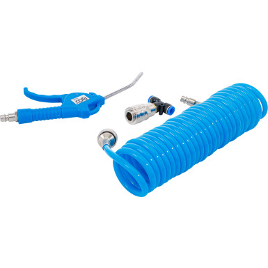 BGS Druckluft-Ausblaspistole | mit Druckluft-Spiralschlauch und T-Verbinder | 74253