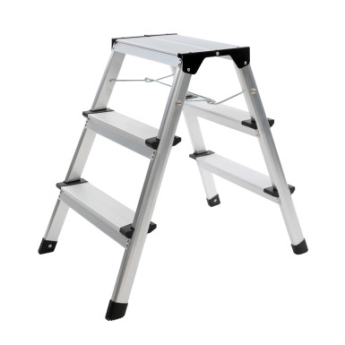 20922L SW-Stahl Stufenleiter Alu, 3-stufig