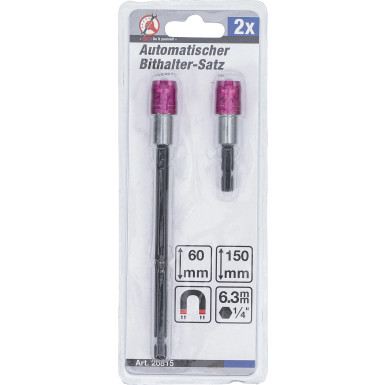BGS Automatischer Bithalter-Satz | Abtrieb Innensechskant 6,3 mm (1/4"""") | 60 / 150 mm | 2-tlg | 20815