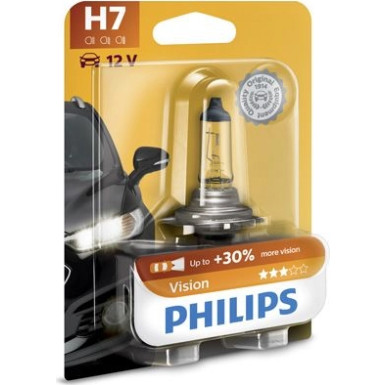 H7 12V 55W PX26d Vision +30% 1 St. Blister Philips | 12972PRB1