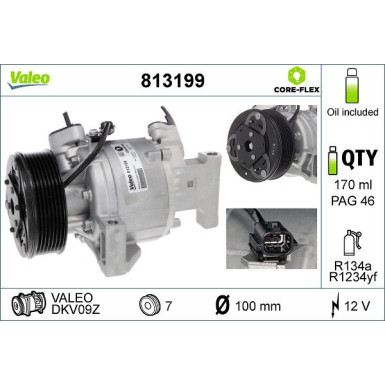 KOMPRESSOR, KLIMAANLAGE Valeo Origins New OE TECHNOLOGIE VAL813199