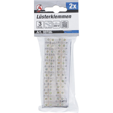 BGS Lüsterklemmen 2,5 mm² 3 Amp. 2 Stück 12er Block BGS Do it yourself 80725