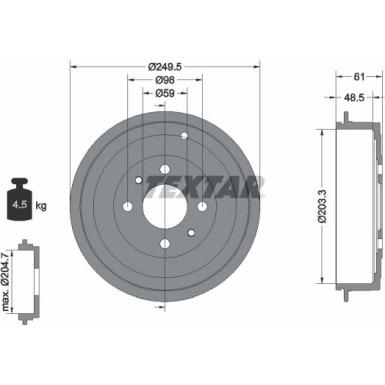Bremstrommel. Fiat T. Bravo/A/Marea 203Mm | 94019900 Bremstrommel. Fiat T. Bravo/A/Marea 203Mm | 94019900