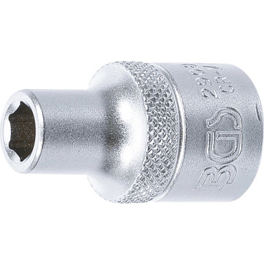 BGS Steckschlüssel-Einsatz Sechskant | Antrieb Innenvierkant 12,5 mm (1/2"""") | SW 8 mm | 2908
