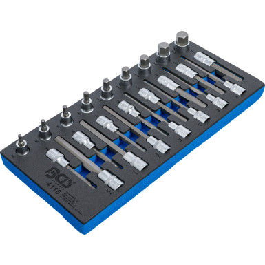 BGS Werkstattwageneinlage 1/3: Bit-Einsatz-Satz | Antrieb Innenvierkant 12,5 mm (1/2"""") | Innensechskant | 24-tlg | 4116