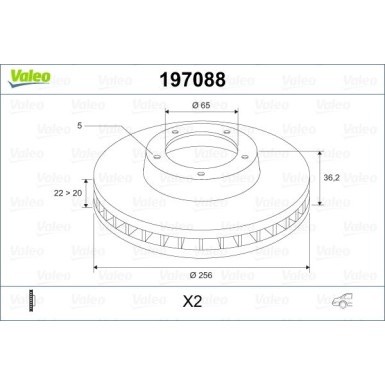 VALEO Bremsscheibe 197088