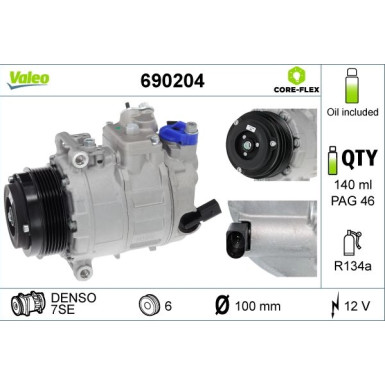 VALEO Kompressor, Klimaanlage 690204