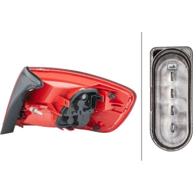 HECKLEUCHTE L 12 V HELLA | AUDI A6 AVANT 5,04-9,08/ALLROAD 5,06-9,08 | 2VA 354 542-011