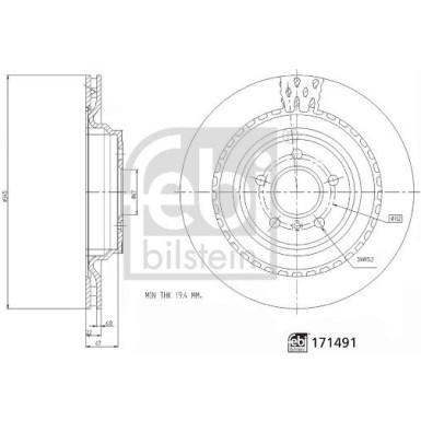 FEBI BILSTEIN Bremsscheibe 171491