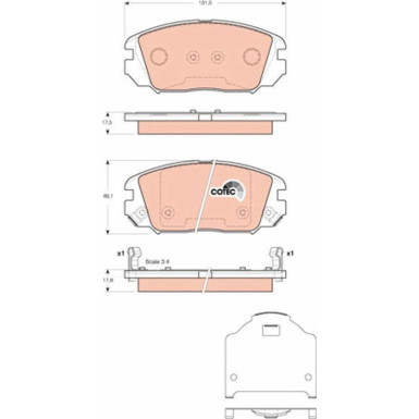 Bremsklötze VA | HYUNDAI Sonata 01 | GDB3409