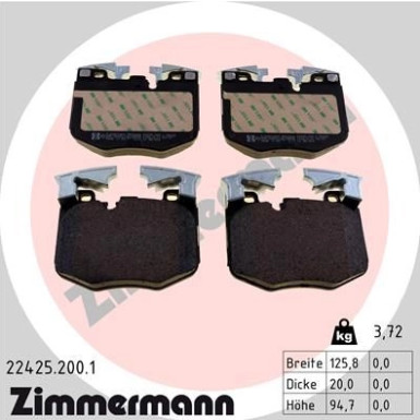 ZIMMERMANN Bremsbelagsatz, Scheibenbremse ZIMMERMANN Bremsbelagsatz, Scheibenbremse