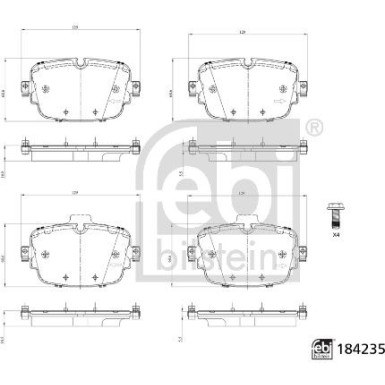 FEBI BILSTEIN Bremsbelagsatz, Scheibenbremse FEBI BILSTEIN Bremsbelagsatz, Scheibenbremse