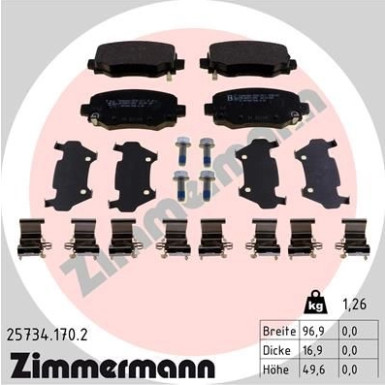 ZIMMERMANN Bremsbelagsatz, Scheibenbremse | 25734.170.2