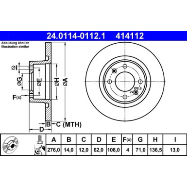 Bremsscheibe Citroen T. C5 1.6-3.0 01 | 24.0114-0112.1