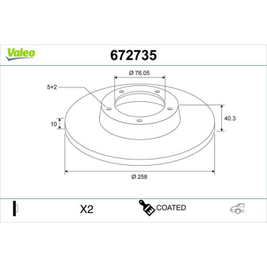 VALEO Bremsscheibe 672735