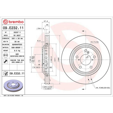 Bremsscheibe VA | HONDA Odyssey 10 | 09.E232.11