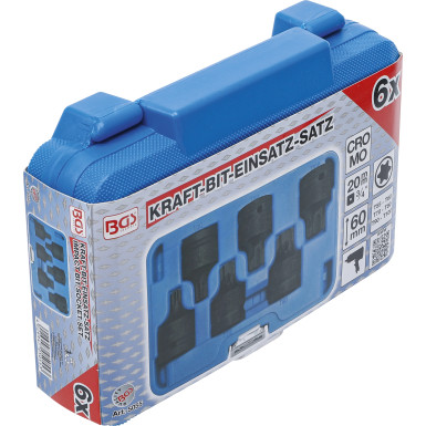 BGS Kraft-Bit-Einsatz-Satz | Antrieb Innenvierkant 20 mm (3/4"""") | T-Profil (für Torx) T55 - T100 | 6 tlg | 5055