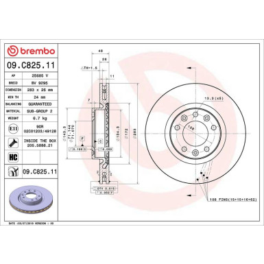Bremsscheibe VA CITROEN PRIME LINE - UV Coated 09.C825.11