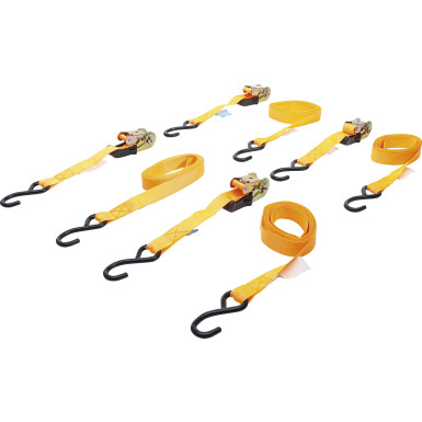 BGS Knarren-Spannband-Satz | mit schweren Haken | 5 m x 25 mm | 4-tlg | 6831