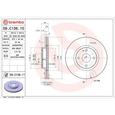 83 481 045 Bremsscheibe VA | MAZDA MX-5 00 | 09.C136.11